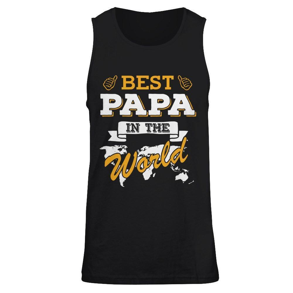 Best Papa In The World-T-Shirt & Hoodie-Unisex Tank-Black
