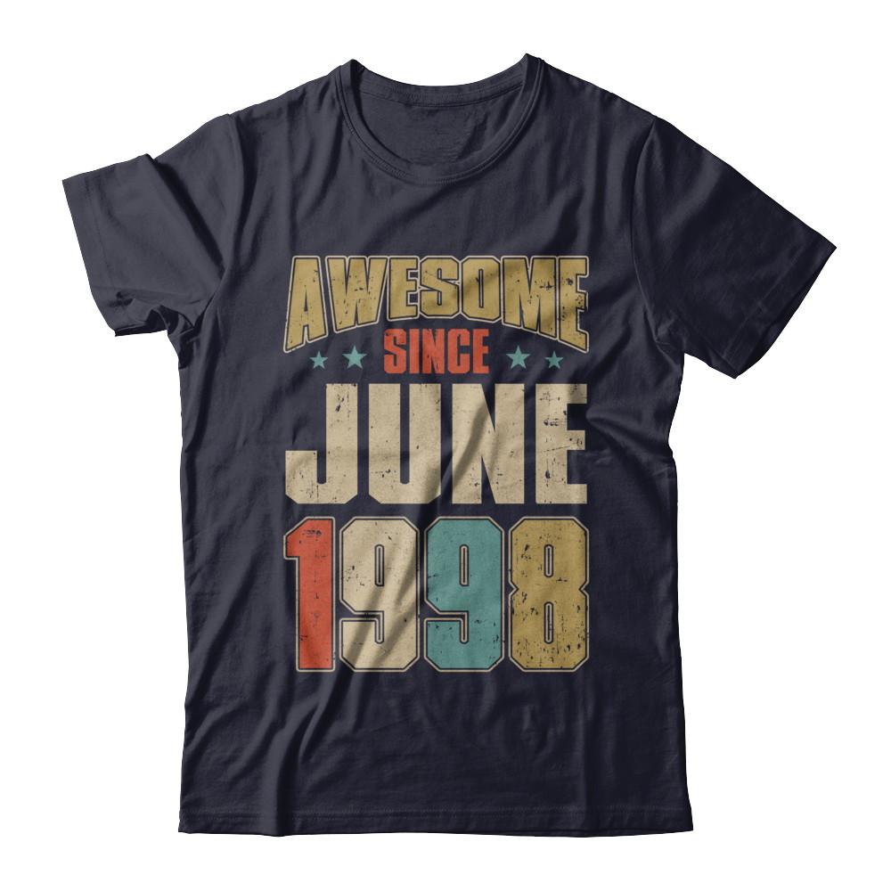 Vintage Retro Awesome Since June 1998 23th Birthday-T-Shirt & Hoodie-Premium T-Shirt-Midnight Navy