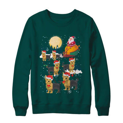 Dog Reindeer Yorkie Christmas Gift-T-Shirt & Sweatshirt-Crewneck Sweatshirt-Deep Forest