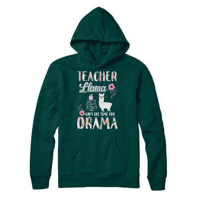 Teacher Llama Ain't Got Time For Your Drama-T-Shirt & Hoodie-Pullover Hoodie-Deep Forest