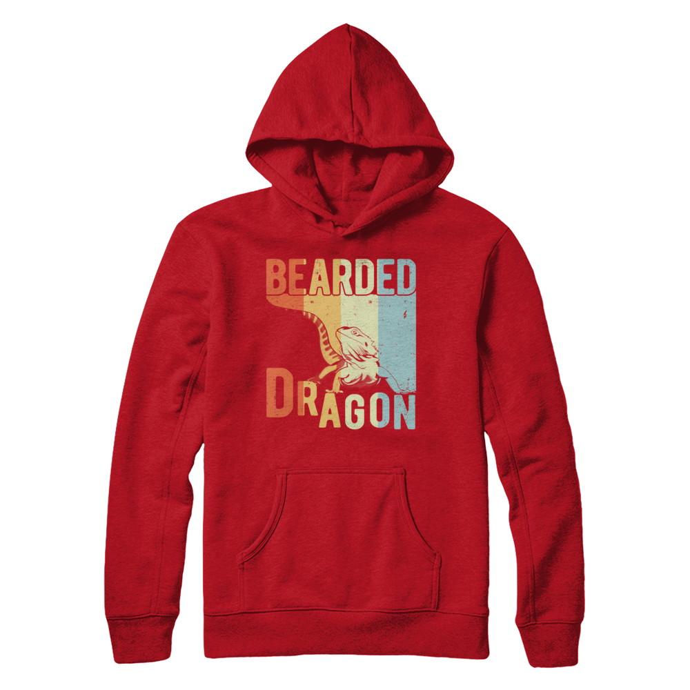 Vintage Retro Bearded Dragon-T-Shirt & Hoodie-Pullover Hoodie-Red