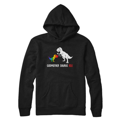 Godmother Saurus T-Rex Dinosaur Gift LGBT Support-T-Shirt & Hoodie-Pullover Hoodie-Black