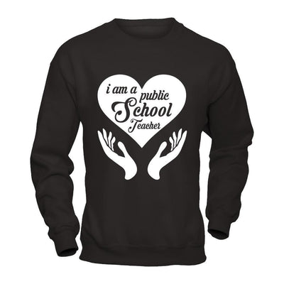 I Am A Public School Teacher-T-Shirt & Hoodie-Crewneck Sweatshirt-Black