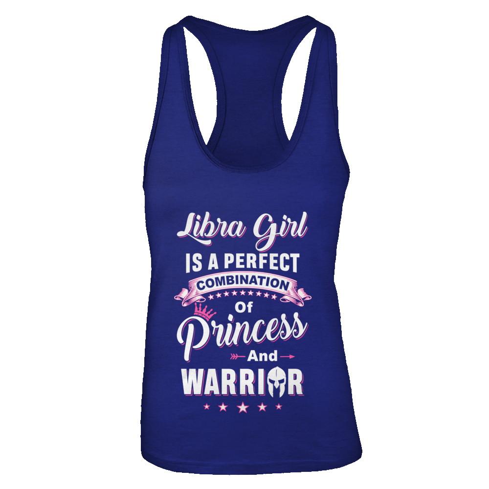 Libra Girl Princess Warrior September October Birthday-T-Shirt & Tank Top-Women's Ideal Racerback Tank-Royal