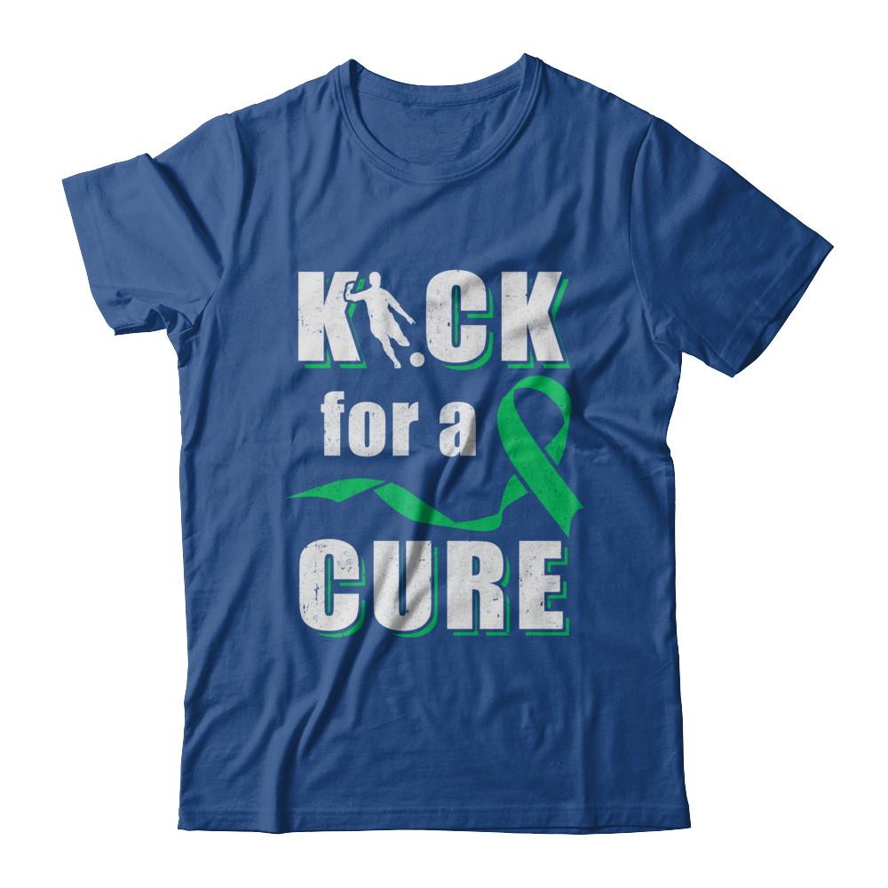 Kick For A Cure Soccer Green Liver Cancer Lymphoma Awareness-T-Shirt & Hoodie-Classic T-Shirt-Royal