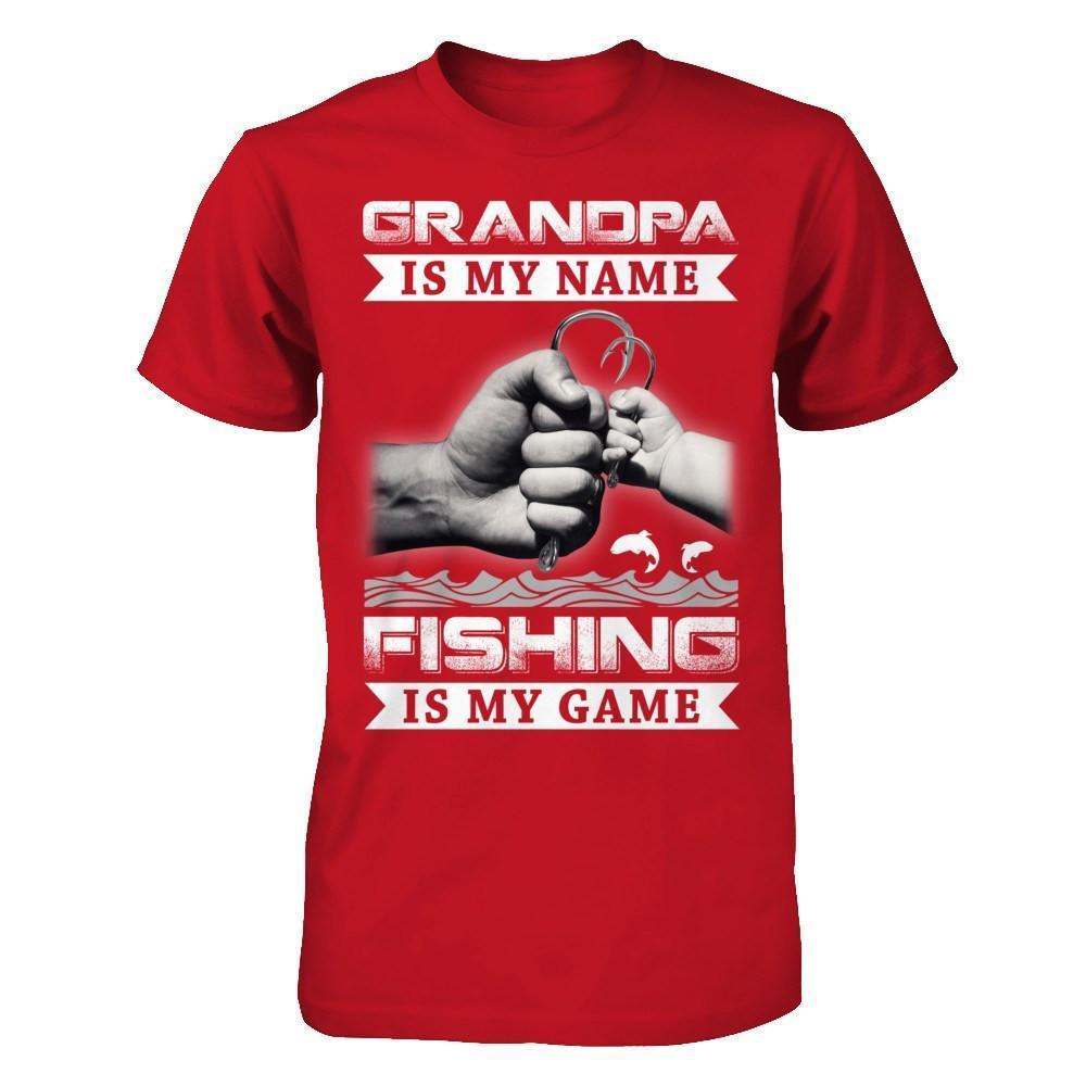 Grandpa Is My Name Fishing Is My Game-T-Shirt & Hoodie-Classic T-Shirt-Red