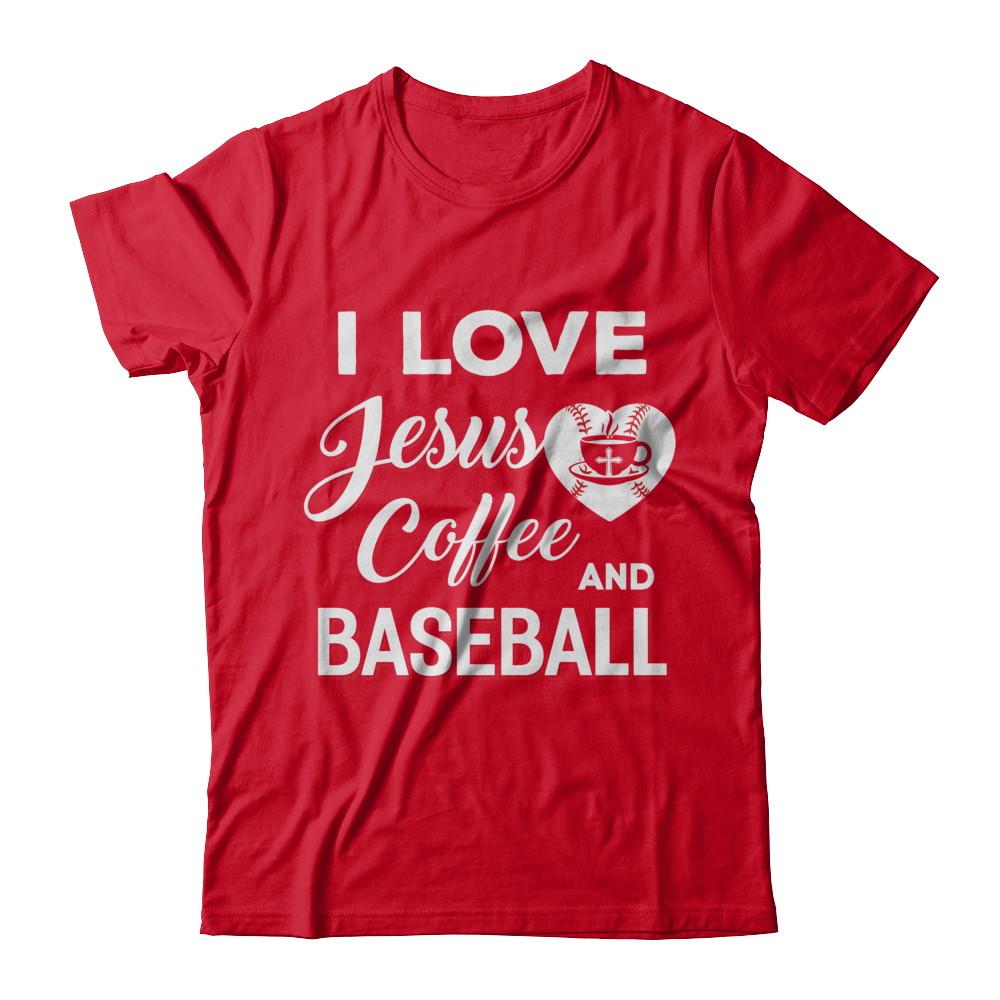 I Love Jesus Coffee & Baseball-T-Shirt & Sweatshirt-Premium T-Shirt-Red