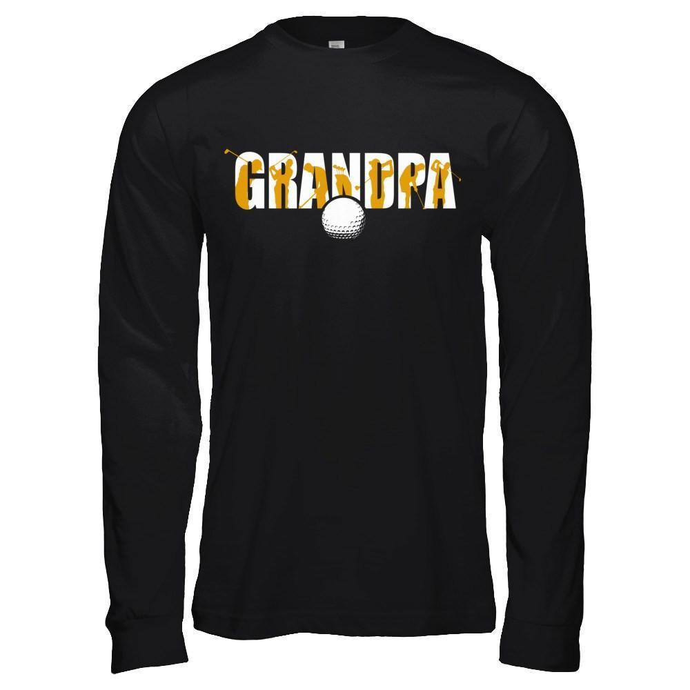 Golf Grandpa Father's Day-T-Shirt & Hoodie-Long Sleeve T-Shirt-Black