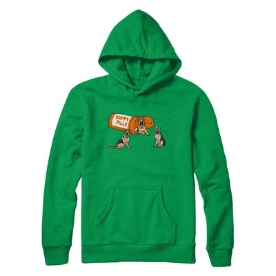 German Shepherd Happy Pills-T-Shirt & Hoodie-Pullover Hoodie-Irish Green