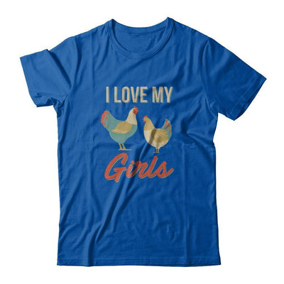 Vintage Retro I Love My Girls Funny Chicken Farmer-T-Shirt & Tank Top-Premium T-Shirt-Royal