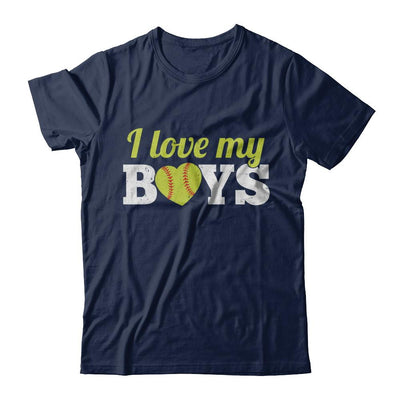 Love My Boys Mom And Dad Softball-T-Shirt & Hoodie-Classic T-Shirt-Navy