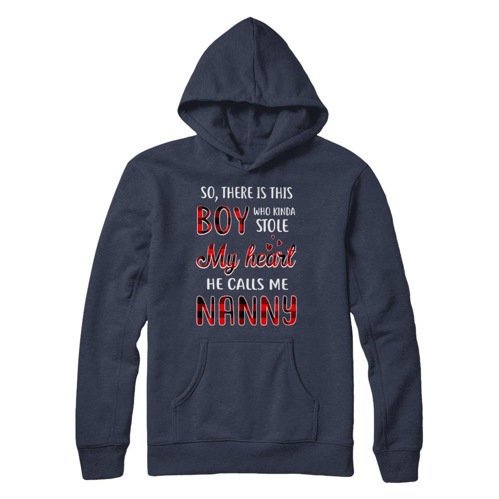 This Boy Who Kinda Stole My Heart He Calls Me Nanny-T-Shirt & Hoodie-Pullover Hoodie-Navy