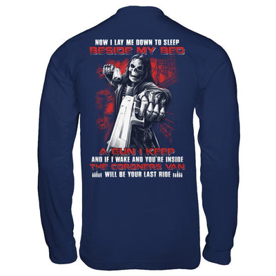 Now I Lay Me Down To Sleep Beside My Bed A Gun I Keep-T-Shirt & Hoodie-Long Sleeve T-Shirt-Navy