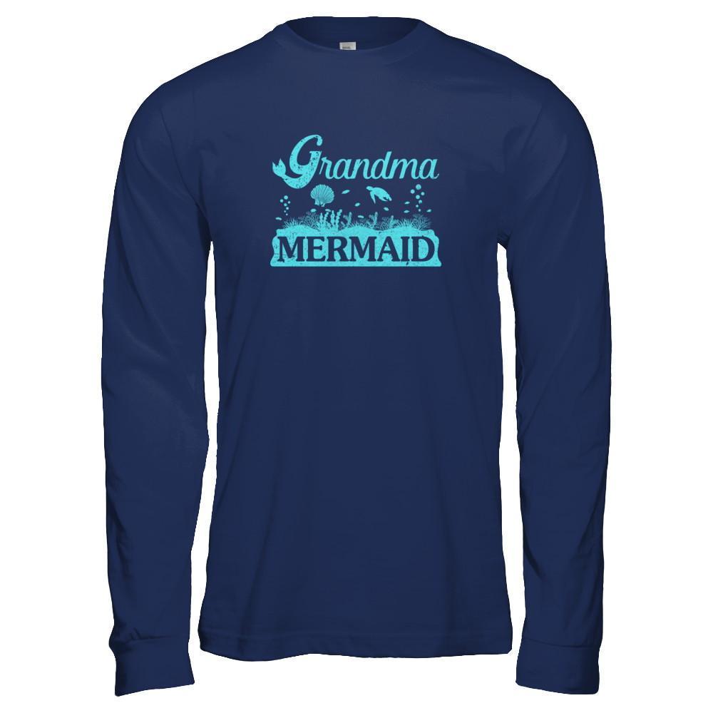 Grandma Mermaid-T-Shirt & Tank Top-Long Sleeve T-Shirt-Navy
