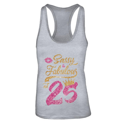 Sassy And Fabulous At 25th 1996 Birthday Gift-T-Shirt & Tank Top-Women's Ideal Racerback Tank-Heather Grey