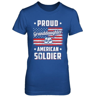 Proud Granddaughter Of A Soldier Army Papa Veteran-T-Shirt & Hoodie-Women's T-Shirt-Royal