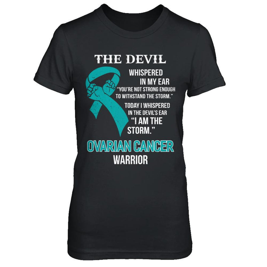I Am The Storm Support Ovarian Cancer Warrior Gift-T-Shirt & Hoodie-Women's T-Shirt-Black