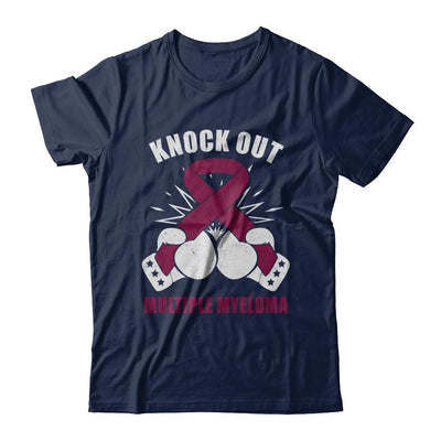 Boxing knock out Multiple Myeloma Awareness Support-T-Shirt & Hoodie-Classic T-Shirt-Navy