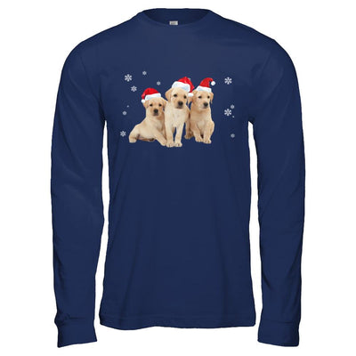 Funny Yellow Labrador Puppies Christmas Dog Gift-T-Shirt & Hoodie-Long Sleeve T-Shirt-Navy