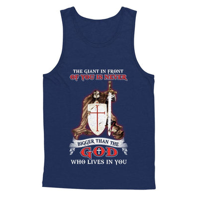 Knight Templar The Giant In Front Never Bigger Than The God-T-Shirt & Hoodie-Unisex Tank-Navy
