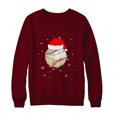 Santa Hat Baseball Christmas Gifts-T-Shirt & Sweatshirt-Crewneck Sweatshirt-Maroon