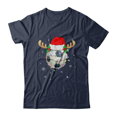 Santa Hat Soccer Reindeer Christmas Gifts-T-Shirt & Sweatshirt-Classic T-Shirt-Navy