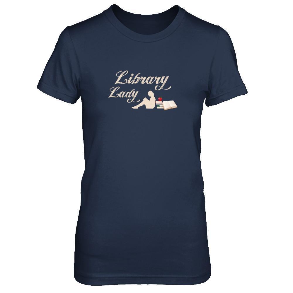 Library Lady Read Book Lover-T-Shirt & Tank Top-Women's T-Shirt-Navy