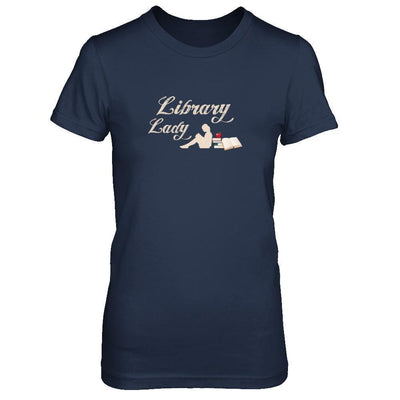 Library Lady Read Book Lover-T-Shirt & Tank Top-Women's T-Shirt-Navy
