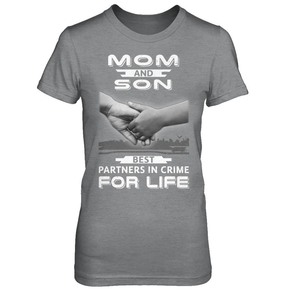 Mom And Son Best Partners In Crime For Life-T-Shirt & Hoodie-Women's T-Shirt-Sport Grey