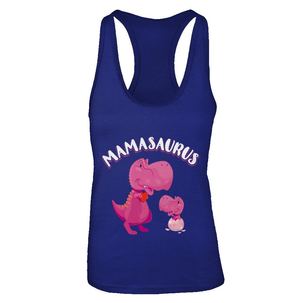 Mama Mamasaurus Rex Cute Dinosaur Mothers Day-T-Shirt & Tank Top-Women's Ideal Racerback Tank-Royal