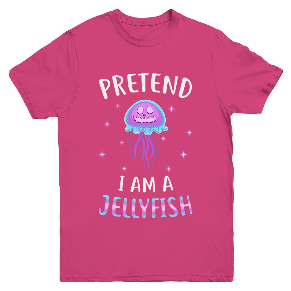 Pretend I'm A Jellyfish Costume Happy Halloween Party Youth-Youth Shirt-Youth T-Shirt-Heliconia