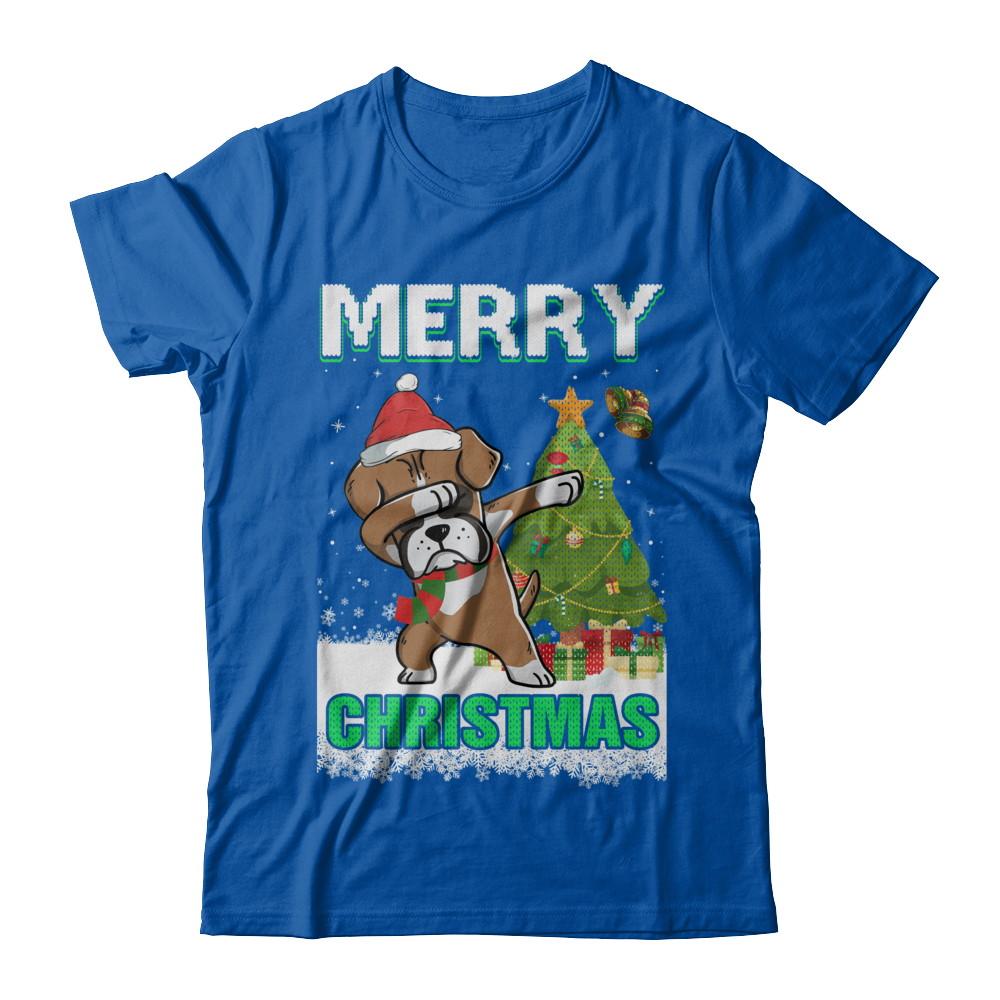 Cute Boxer Claus Merry Christmas Ugly Sweater-T-Shirt & Sweatshirt-Premium T-Shirt-Royal