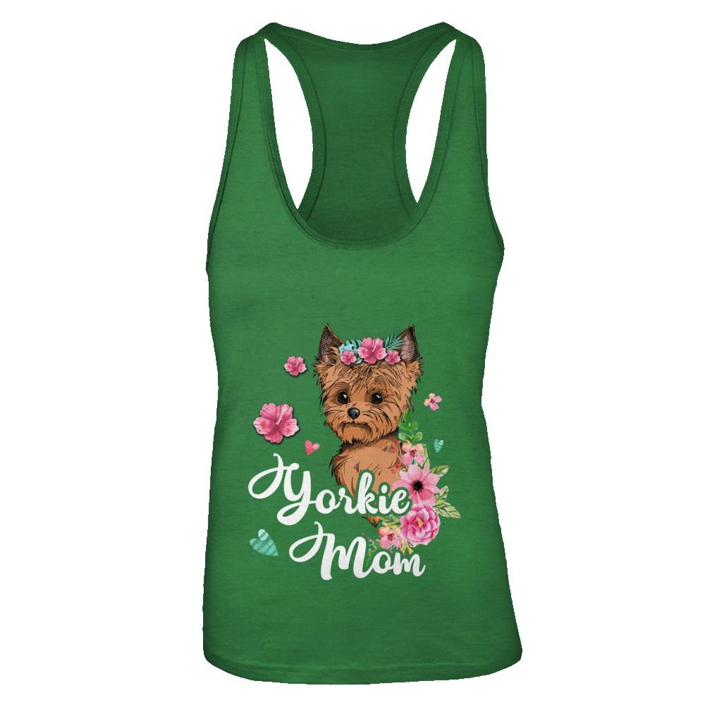Yorkie Mom Funny Dog Mom Gift Idea-T-Shirt & Tank Top-Women's Ideal Racerback Tank-Kelly Green