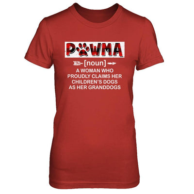 Pawma Buffalo Plaid Mom Proudly Claims Her Children's Dogs-T-Shirt & Hoodie-Women's T-Shirt-Red