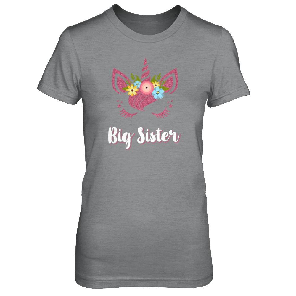 Unicorn Big Sister I'm Going To Be A Big Sister-T-Shirt & Tank Top-Women's T-Shirt-Sport Grey