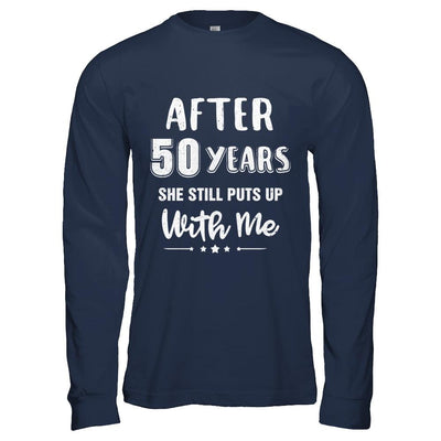 50Th Wedding Anniversary Funny Husband Gift-T-Shirt & Hoodie-Long Sleeve T-Shirt-Navy