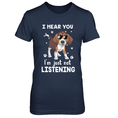I Hear You I'm Just Not Listening Funny Beagle-T-Shirt & Hoodie-Women's T-Shirt-Navy