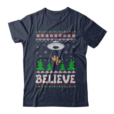 Believe UFO Gingerbread Ugly Christmas Sweater-T-Shirt & Sweatshirt-Classic T-Shirt-Navy