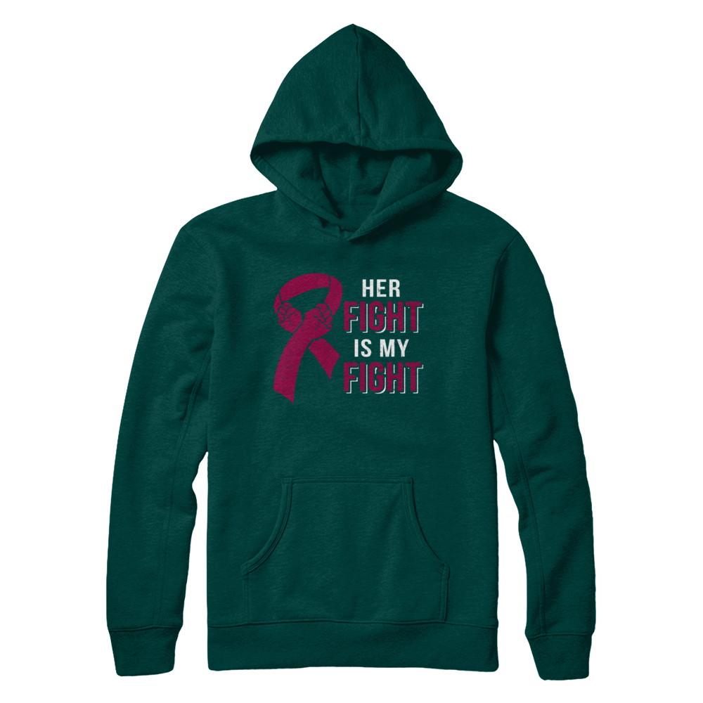 Her Fight Is My Fight Multiple Myeloma Awareness-T-Shirt & Hoodie-Pullover Hoodie-Deep Forest