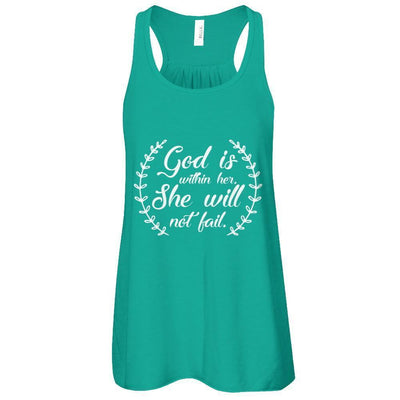 God Is Within Her She Will Not Fail-T-Shirt & Tank Top-Women's Flowy Racerback Tank-Kelly
