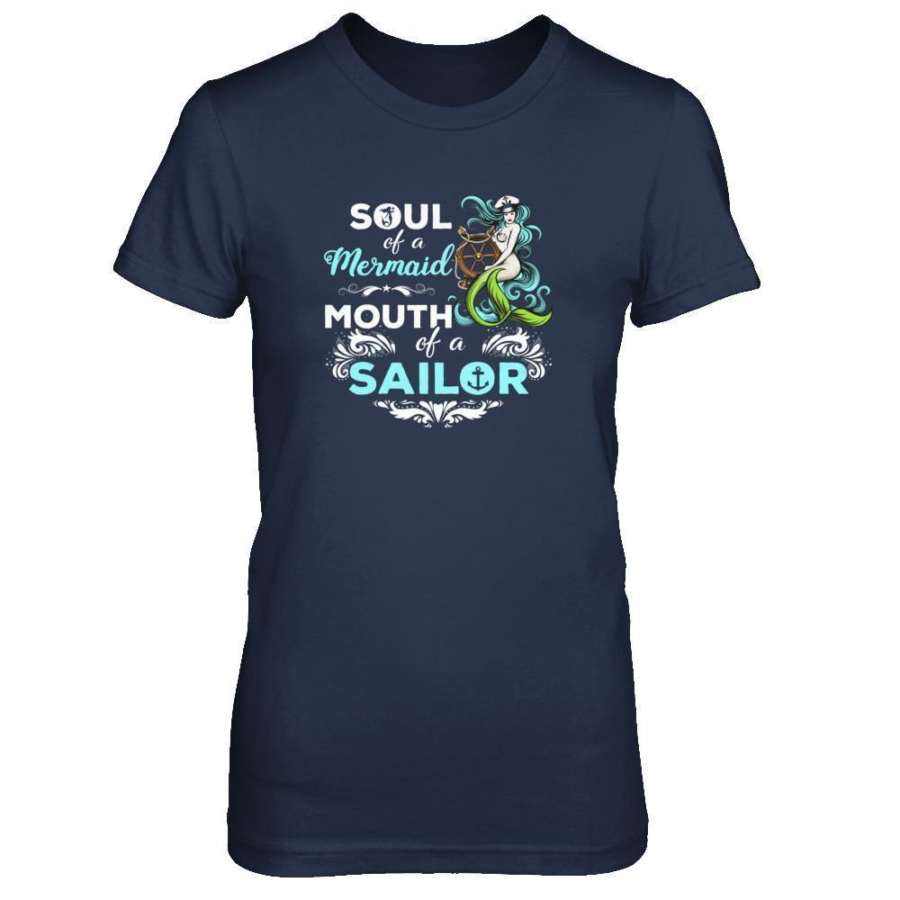 Soul Of A Mermaid Mouth Of A Sailor-T-Shirt & Tank Top-Women's T-Shirt-Navy