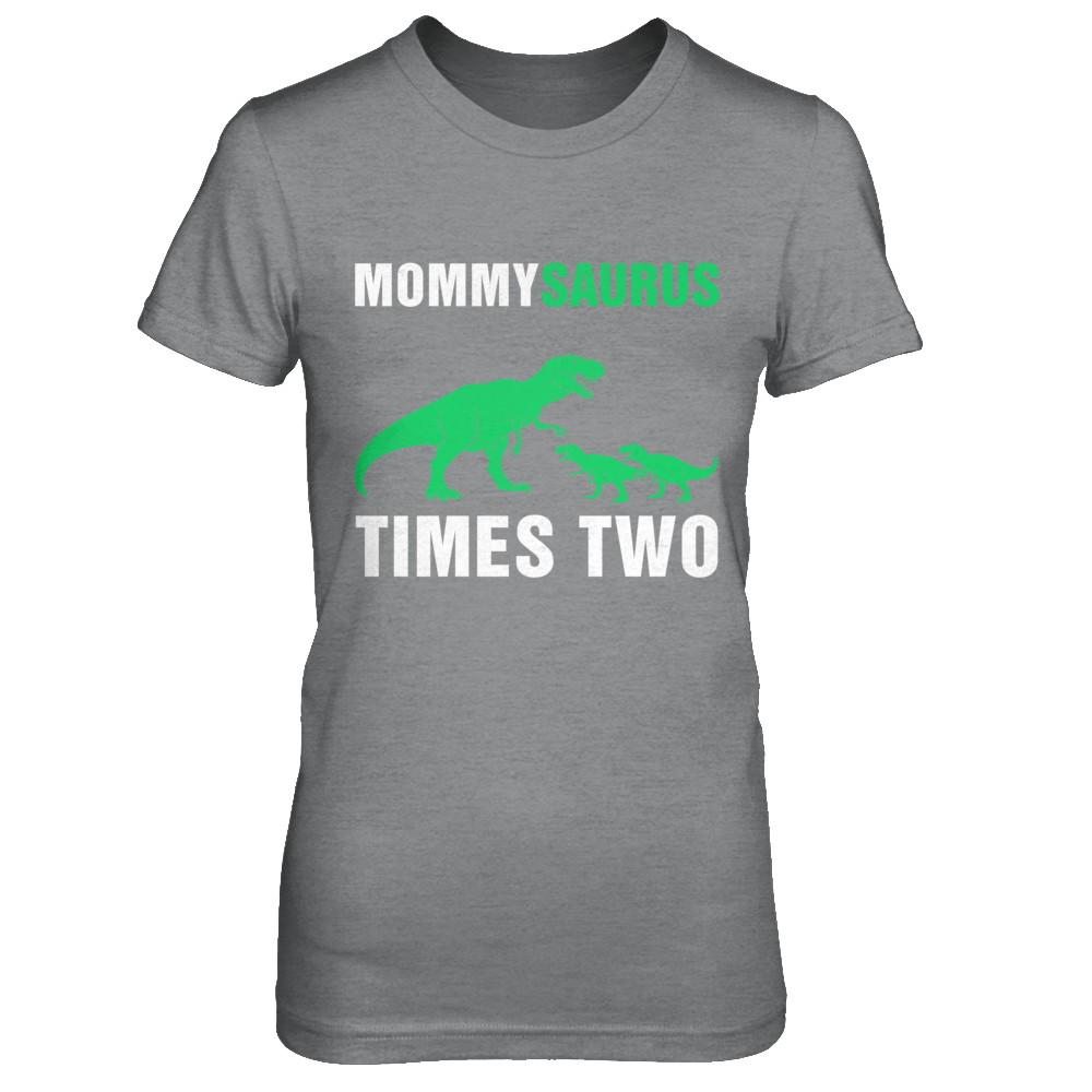 Mommysaurus Times Two Twins Mothers Day-T-Shirt & Hoodie-Women's T-Shirt-Sport Grey