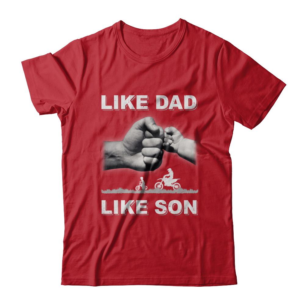 Like Dad Like Son Motorcross Dirtbike Fathers Day-T-Shirt & Hoodie-Classic T-Shirt-Red