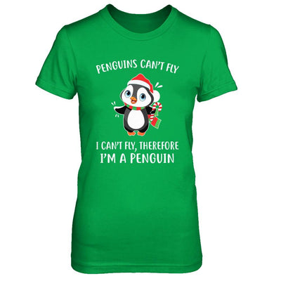 Funny Penguin I Can't Fly Christmas Gift-T-Shirt & Sweatshirt-Women's T-Shirt-Irish Green