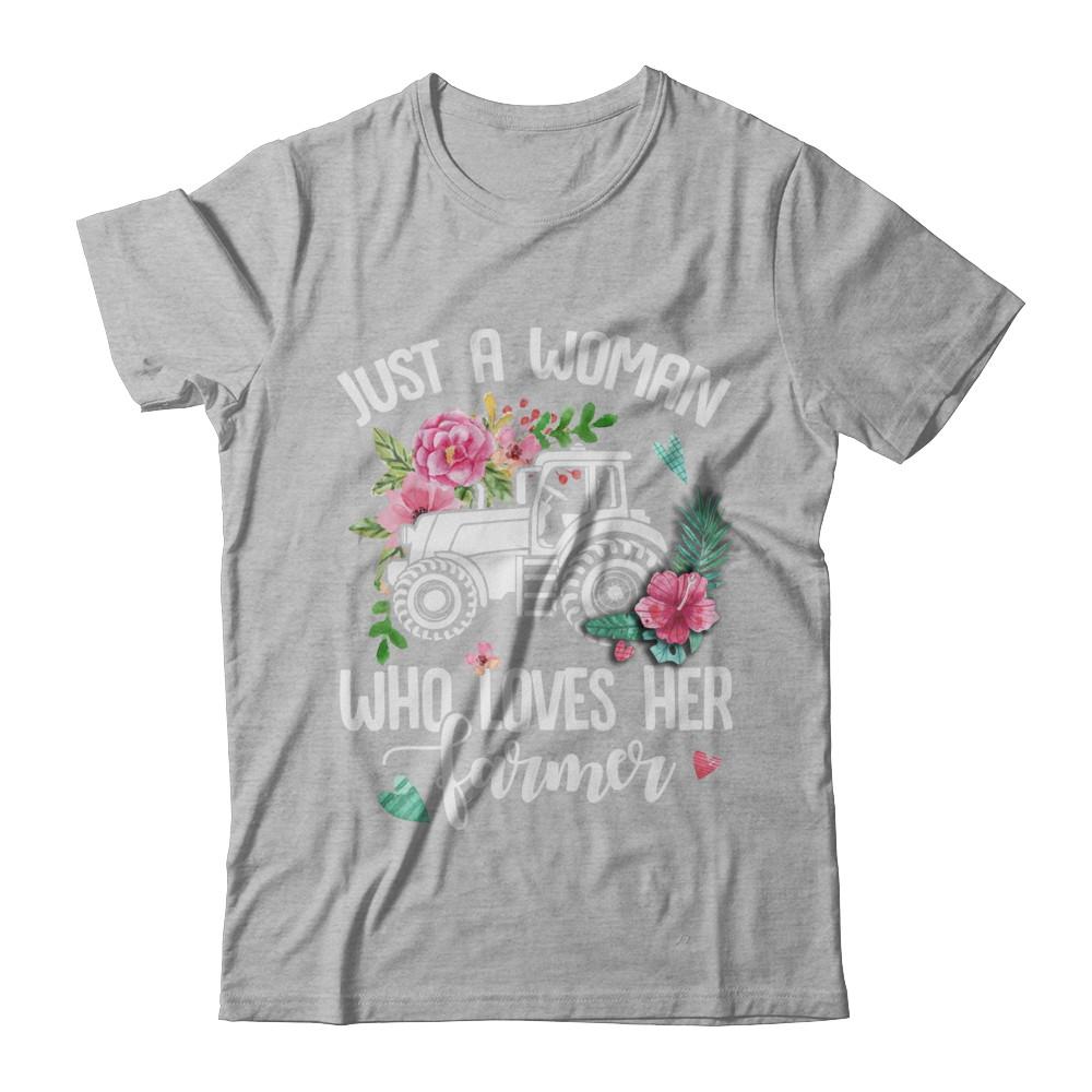 Just A Woman Who Loves Her Farmer-T-Shirt & Hoodie-Premium T-Shirt-Heather Gray