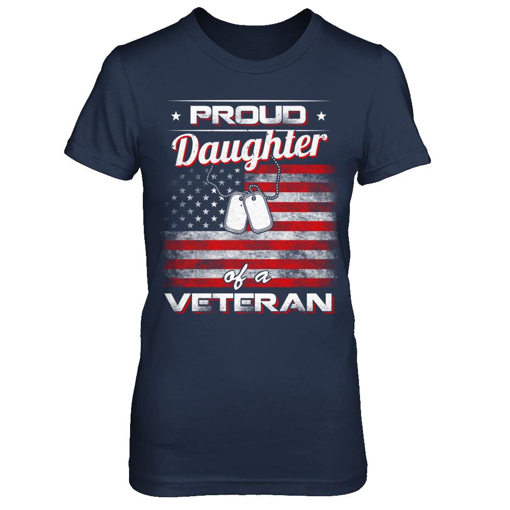 Proud Daughter Of A Veteran-T-Shirt & Hoodie-Women's T-Shirt-Navy