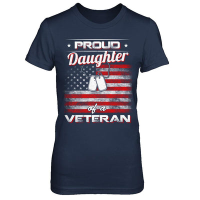 Proud Daughter Of A Veteran-T-Shirt & Hoodie-Women's T-Shirt-Navy