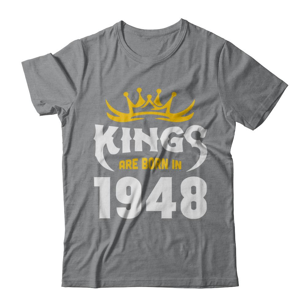 Kings Are Born In 1948 Birthday Gift-T-Shirt & Hoodie-Classic T-Shirt-Sport Grey