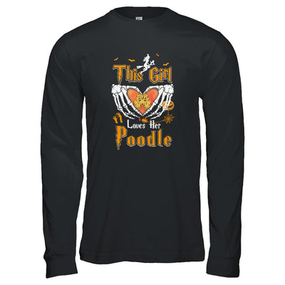 This Girl Love Her Dog Poodle Halloween-T-Shirt & Tank Top-Long Sleeve T-Shirt-Black