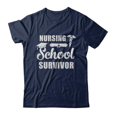 Nurse Graduate Gifts Nursing School Survivor Gradution-T-Shirt & Hoodie-Classic T-Shirt-Navy